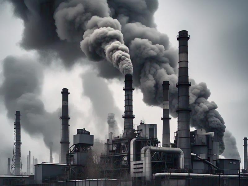 Factory with Thick Smoke