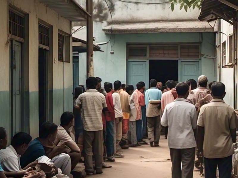 Long Queue at the Clinic