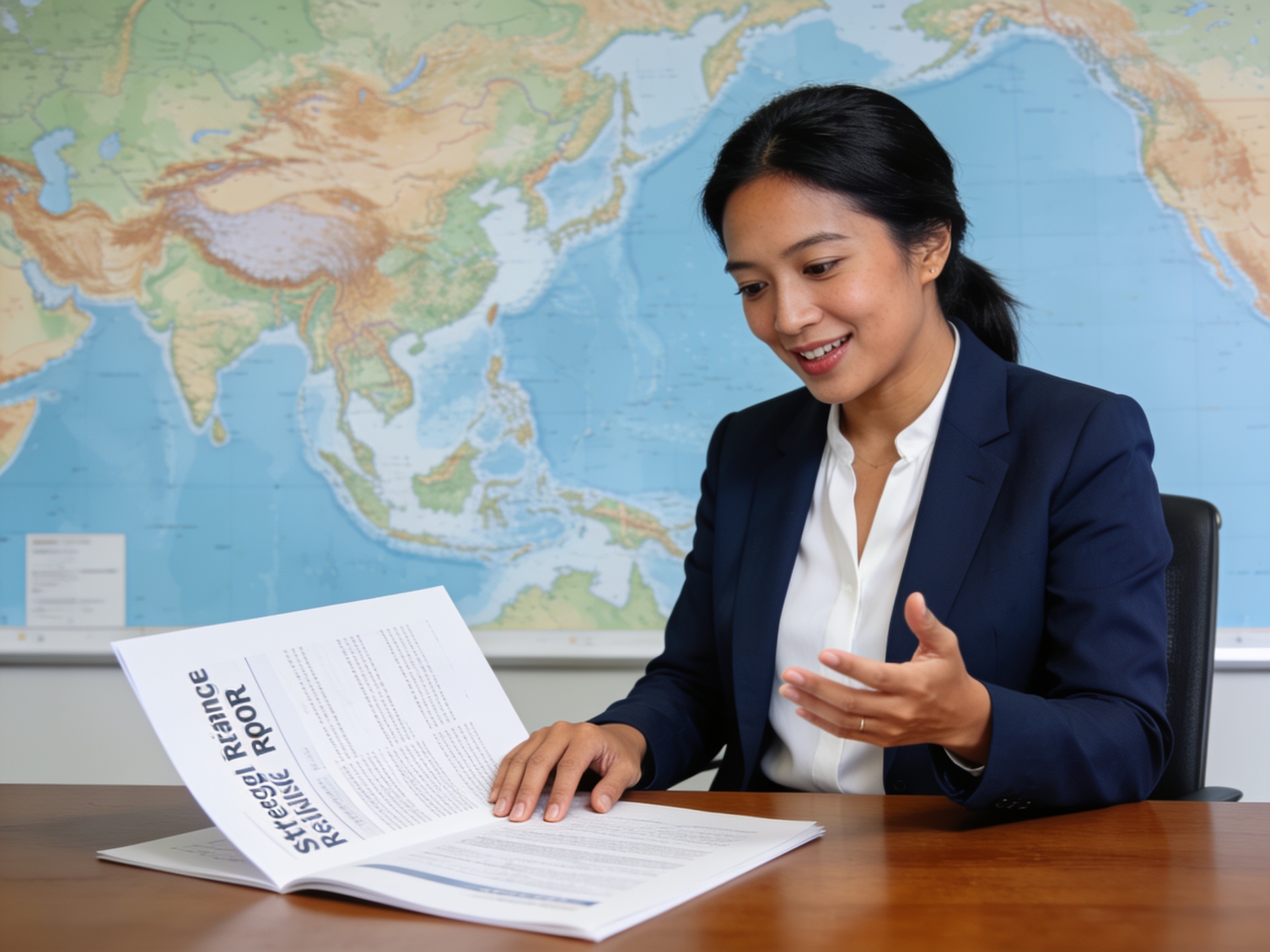 Policymaker analyzing strategic resilience report to advance Asia Pacific tech resilience goals